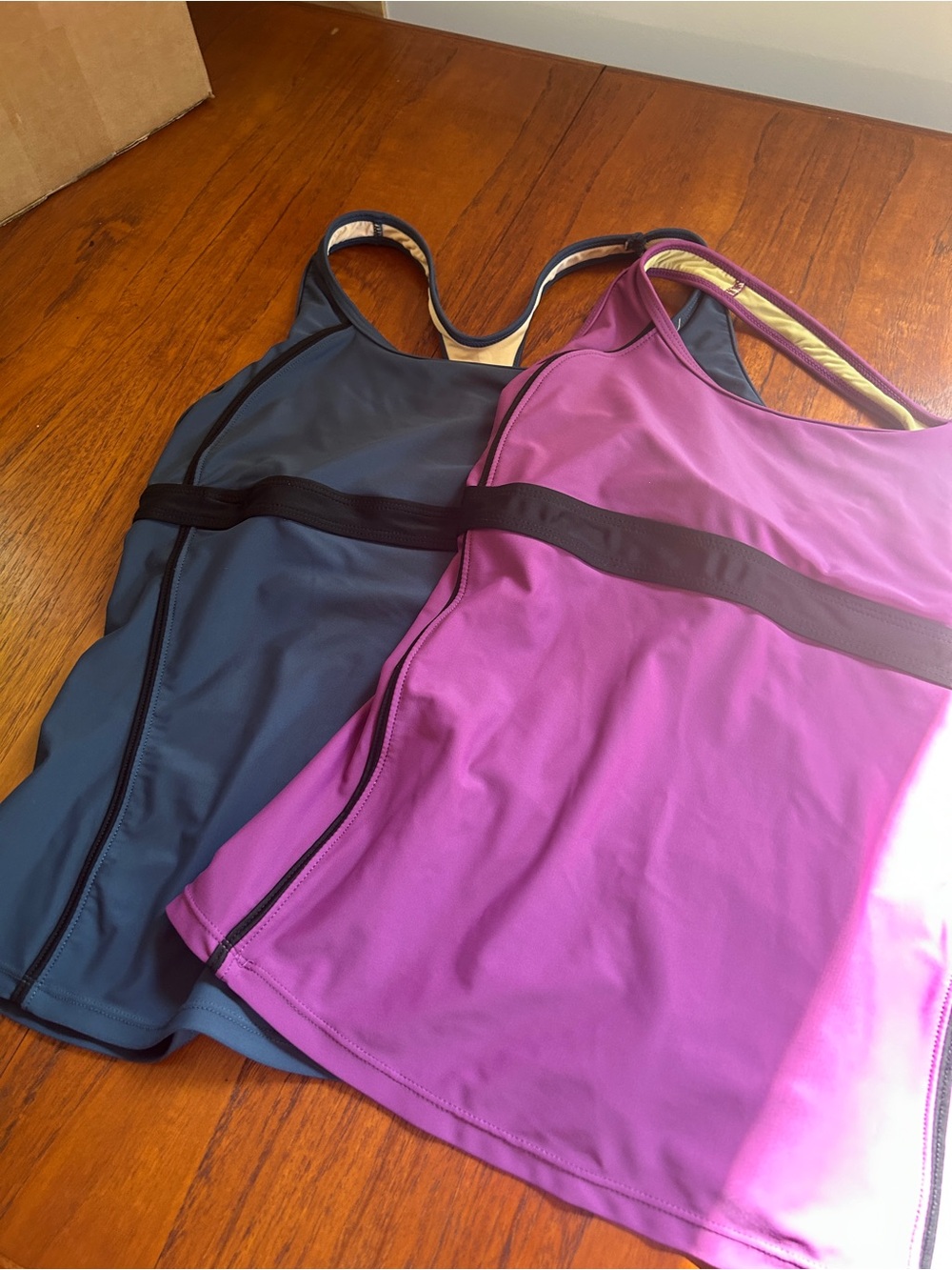 Active Racerback Tank Tops - Pink & Slate